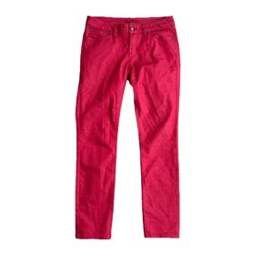 Prana Straight Leg Jeans Womens 6/28 Red Low Rise Stretch